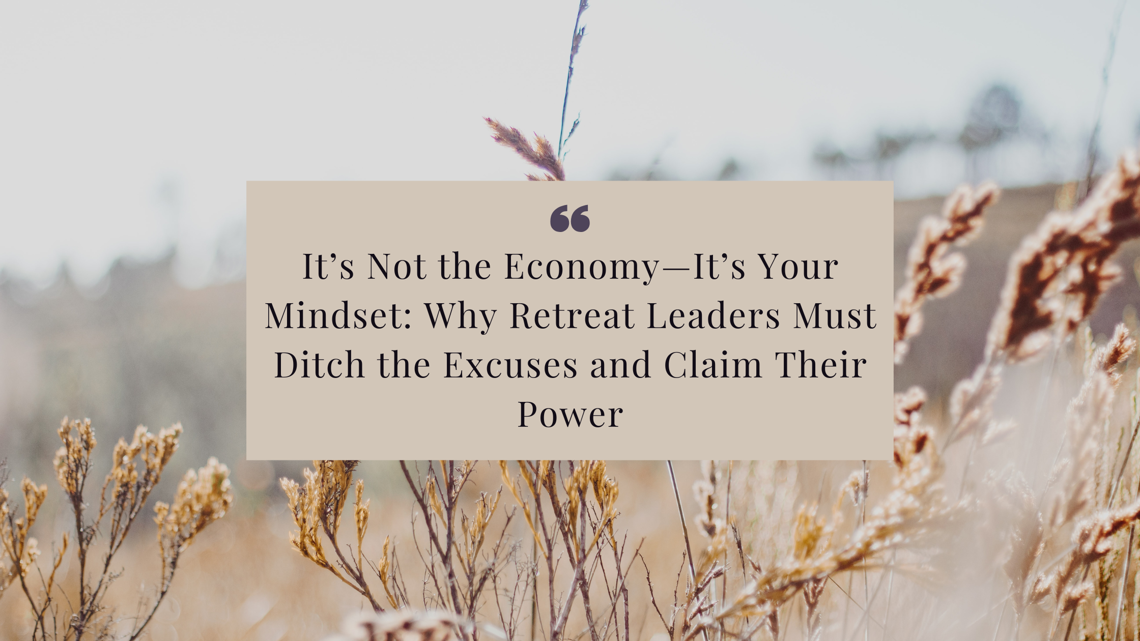 Cynics blame the economy—leaders shift their mindset. Learn how to grow your retreat biz no matter what the market says.