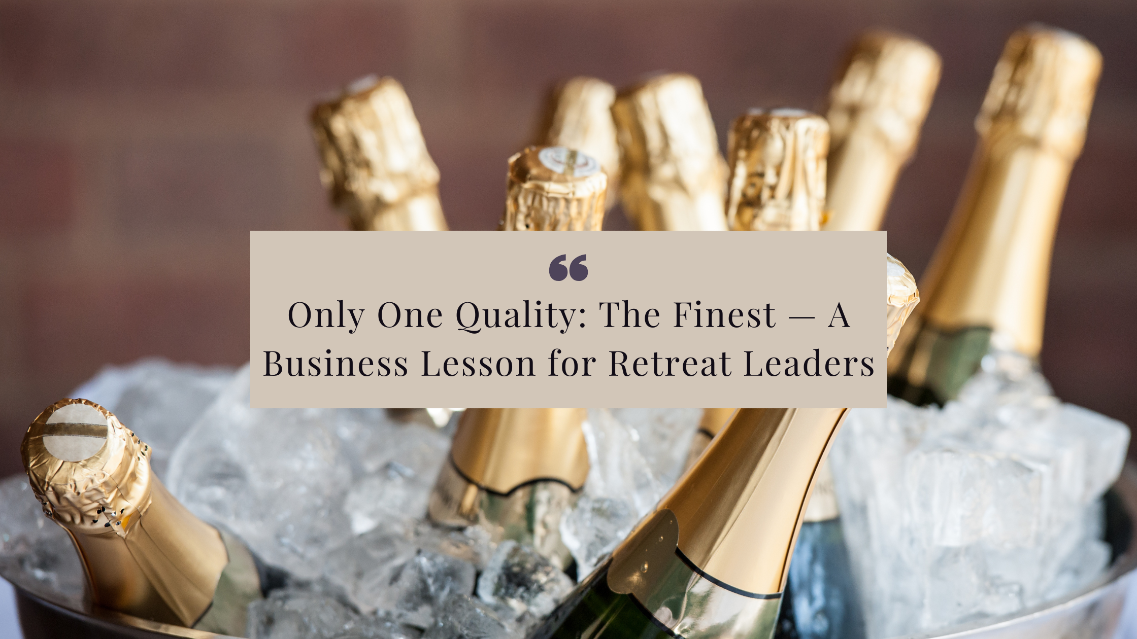 Inspired by Madame Clicquot, lead your retreat business with purpose, vision, and excellence—always delivering the finest.
